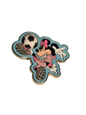 Disney Pin 12332 Minnie Mouse Kicking Soccer Ball 3D Free-D Sports Series Rare